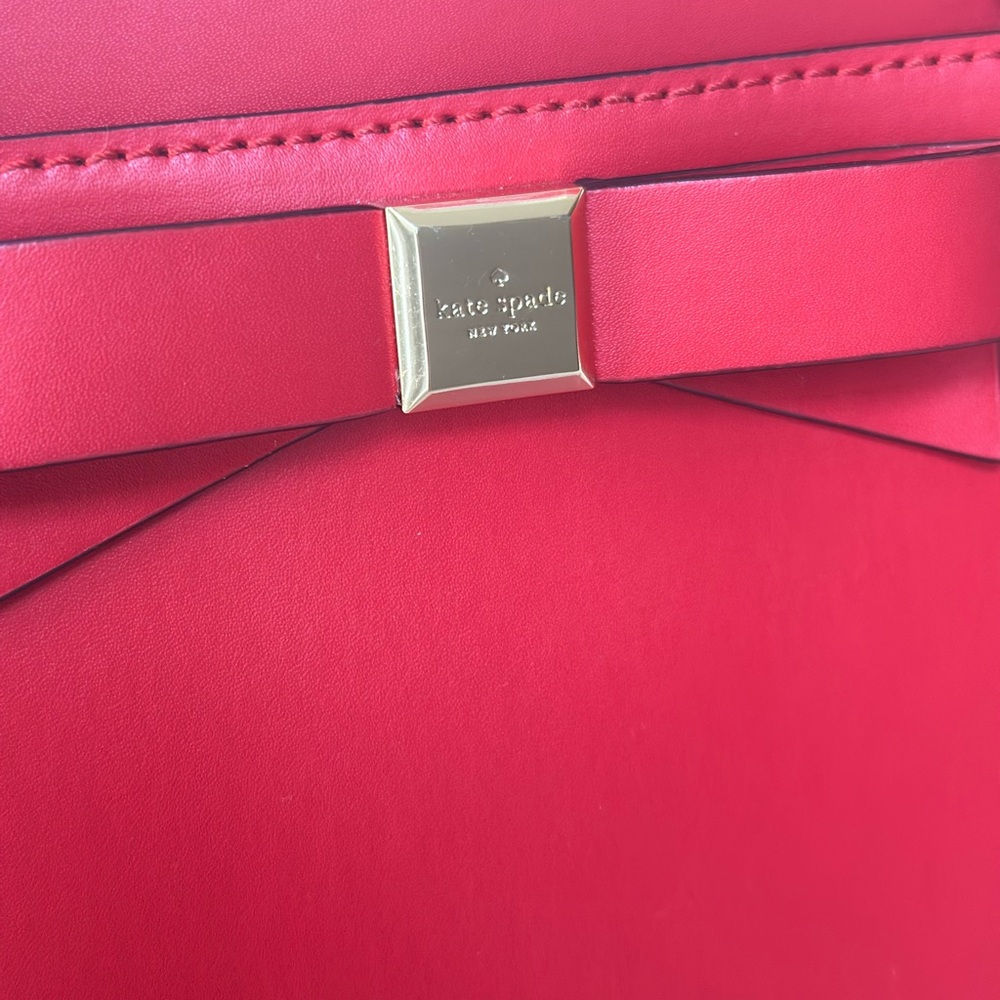 Kate Spade New York Purse Cedar Street Bow Harmony Tote Bag – Red Leather Gold - Picture 4 of 8